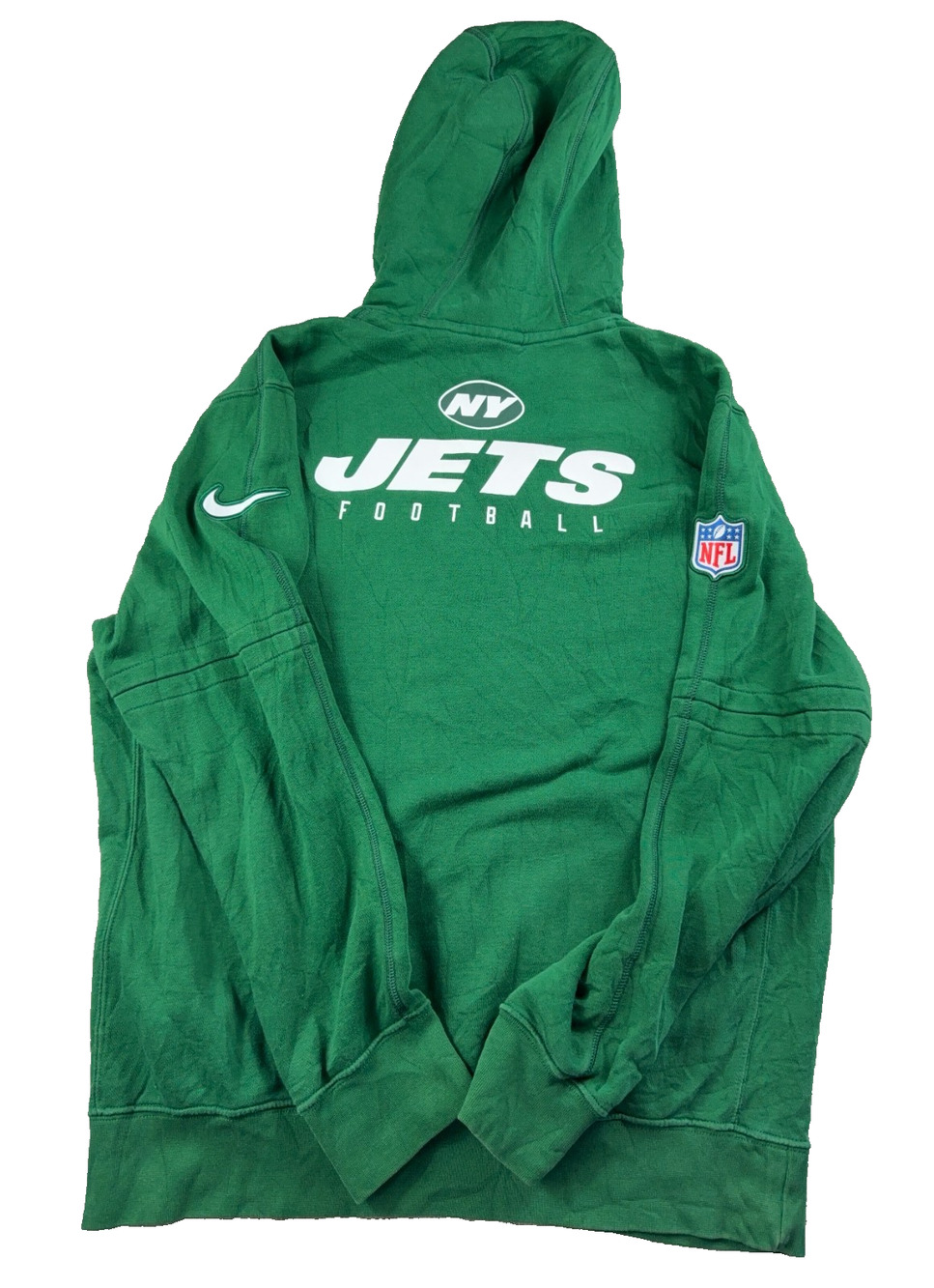 Nike New York Jets Hoodie Mens M Green Pullover NFL Football Logo Sweatshirt